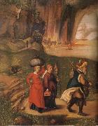 Albrecht Durer Lot flees with his family from sodom oil on canvas